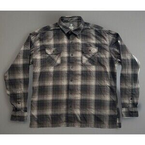 KUHL Mens Dillingr Flannel Shirt Sz XXL Gray Plaid LS Work Hiking Outdoor 7186